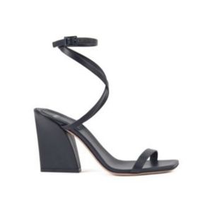 Hugo Boss Leather Ankle Strap Heels Dark Blue Kristen Sandals Italy Sz 8 5